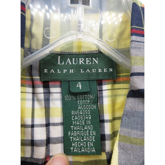 VINTAGE Lauren Ralph Lauren Top 4 Shirt Button Up Plaid Preppy RLL - Picture 9 of 10